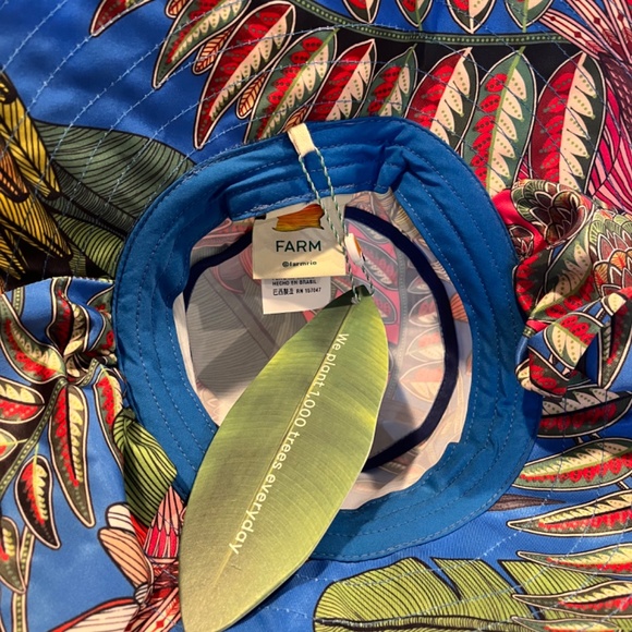 **HOST PICK** Farm Rio Totally Tuiuiu Dirds Amazon Forest Jungle UPF Tie Sun Hat - Picture 8 of 11
